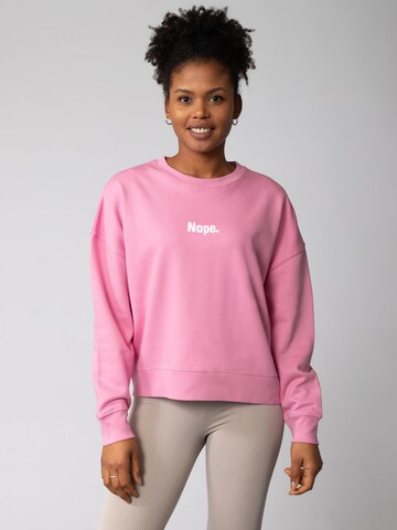 Sweat-shirt 'Nope ' Watapparel en rose : devant