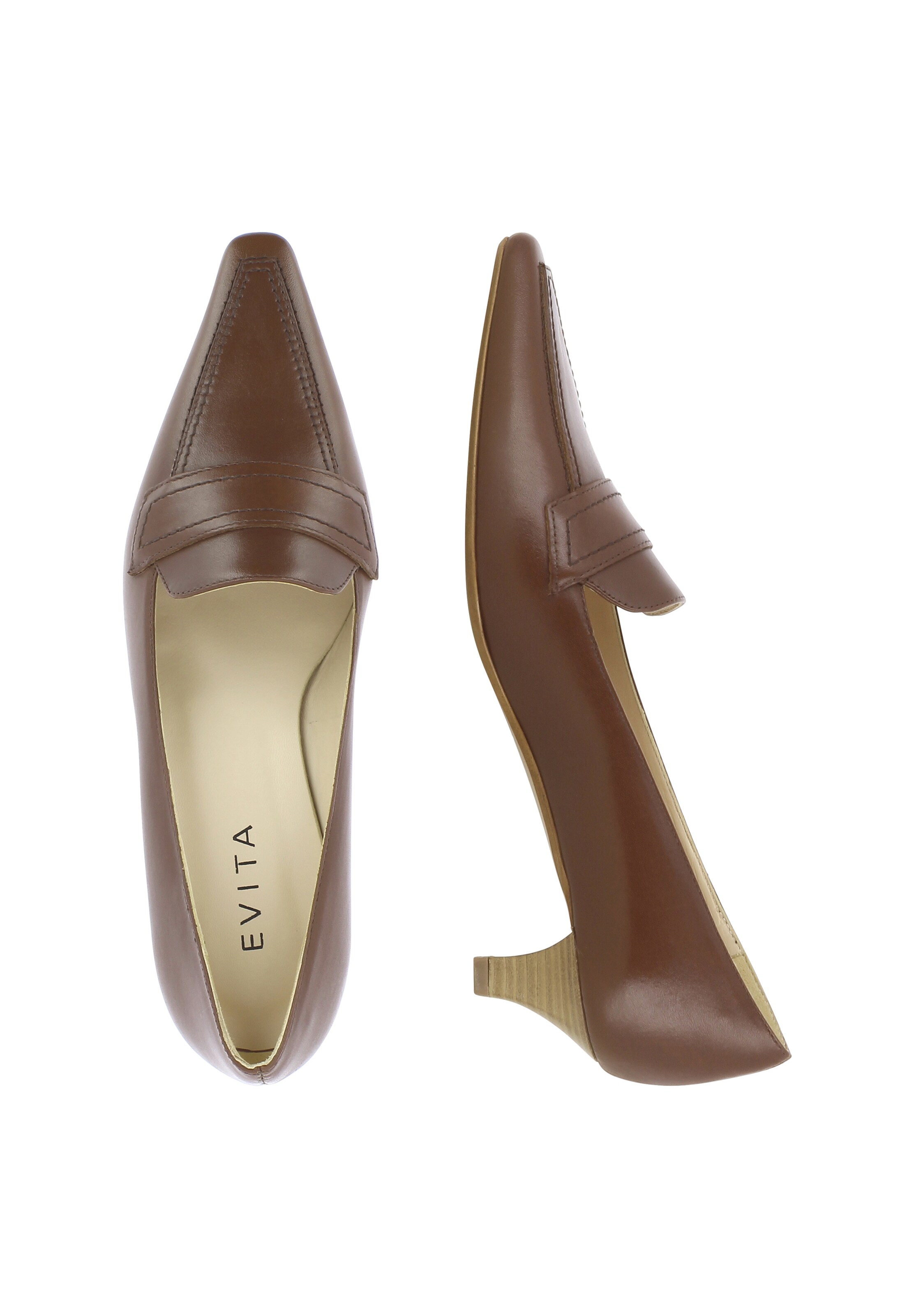 EVITA High front pumps 'LIA' in Brown
