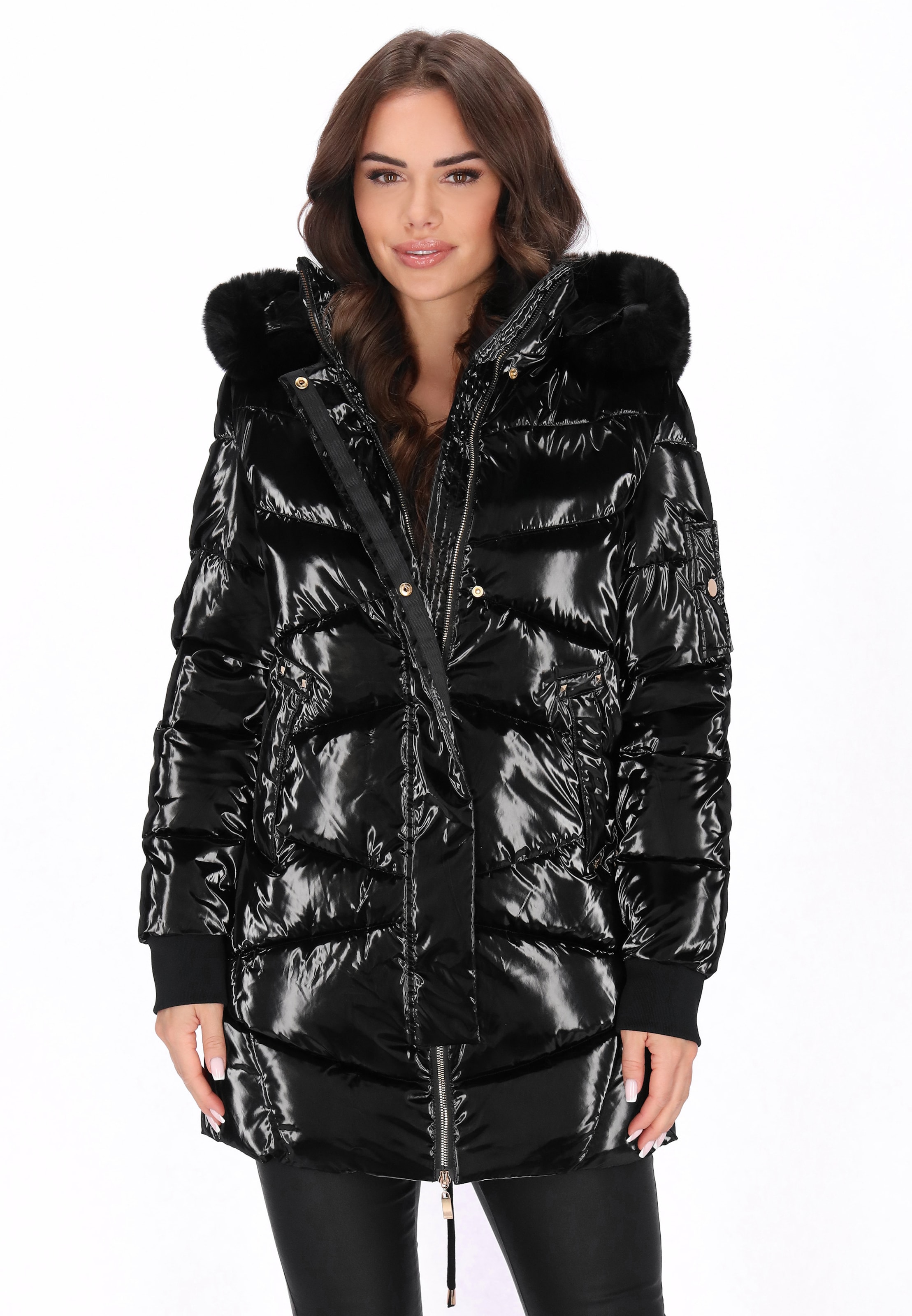 faina - Sobretudo de inverno em preto: frente