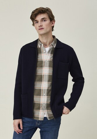 Lexington Knit Cardigan 'ABEL KNITTED ZIP' in Blue: front