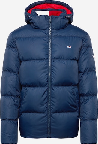 Tommy Jeans Winterjas 'Essential' in Blauw: voorkant