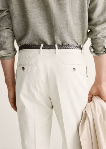 MANGO MAN Regular Pleated Pants 'Hunt' in Beige