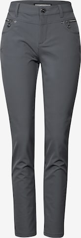STREET ONE Slim fit Pants 'York' in Grey: front