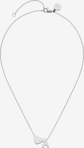 PURELEI - Cadena 'Letter Heart A' en plata: frente