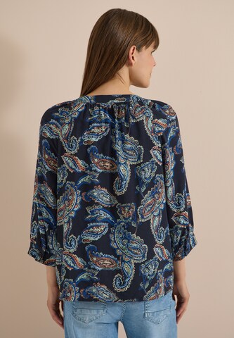 CECIL 3/4-Arm Tunika mit Split Neck und Print in Blau