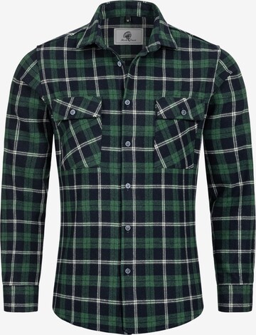 Rock Creek Button Up Shirt in Green: front