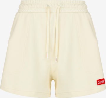 PUMA Regular Workout Pants in Beige: front