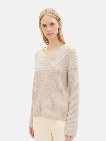 TOM TAILOR Sweater in Beige: front