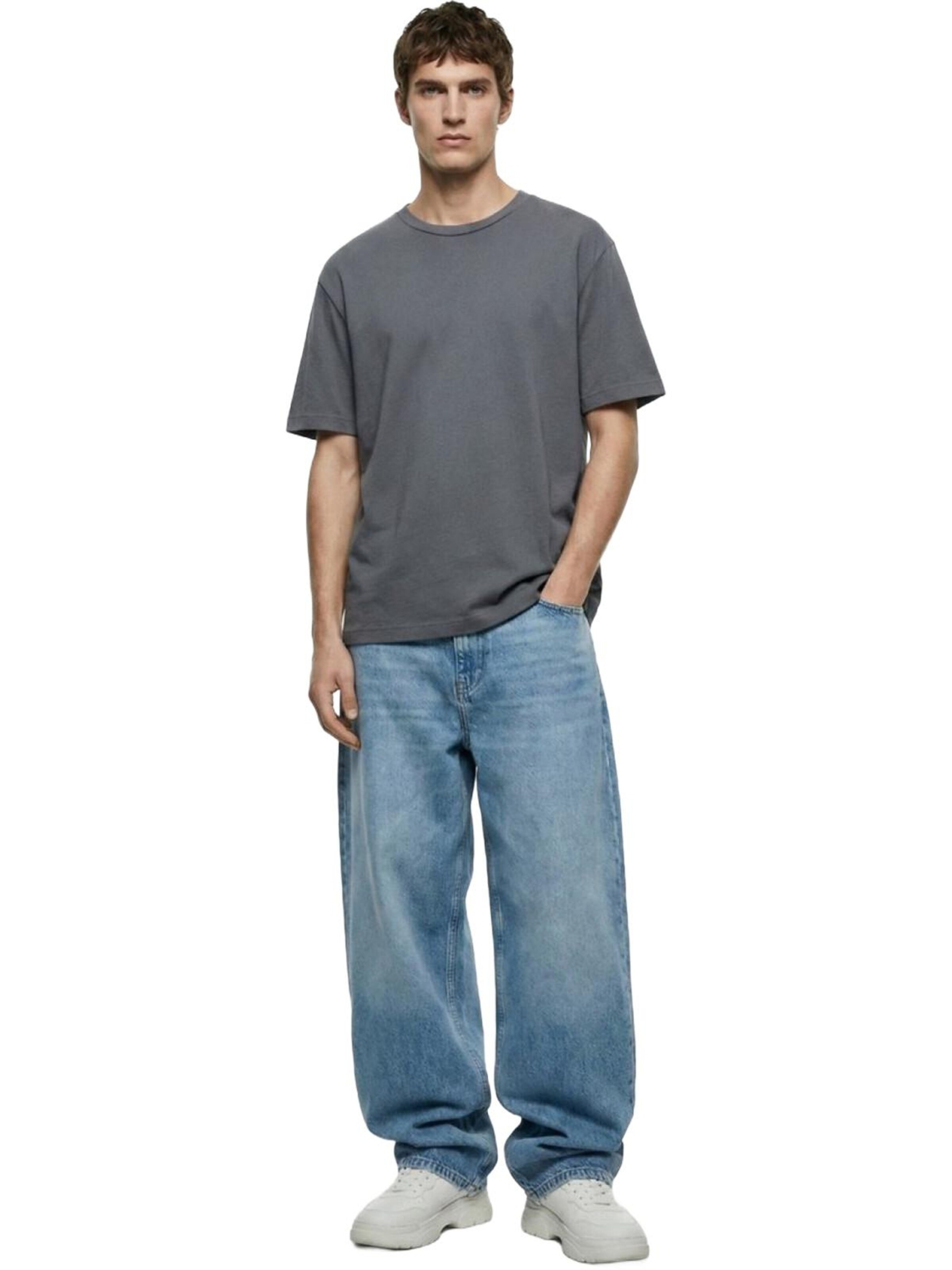 Maglietta 'LTB Jeans Herren-T-Shirt mit verwaschenem Rundhalsausschnitt' di LTB Jeans in grigio: frontale