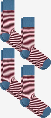 Albero Natur Socks 'Bio-Baumwoll-Socken mit längerem Bündchen - 4er Pack' in Red: front