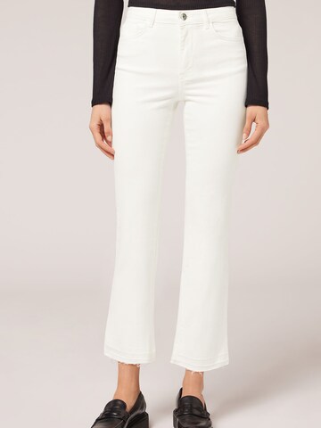 CALZEDONIA Boot cut Jeans in White: front