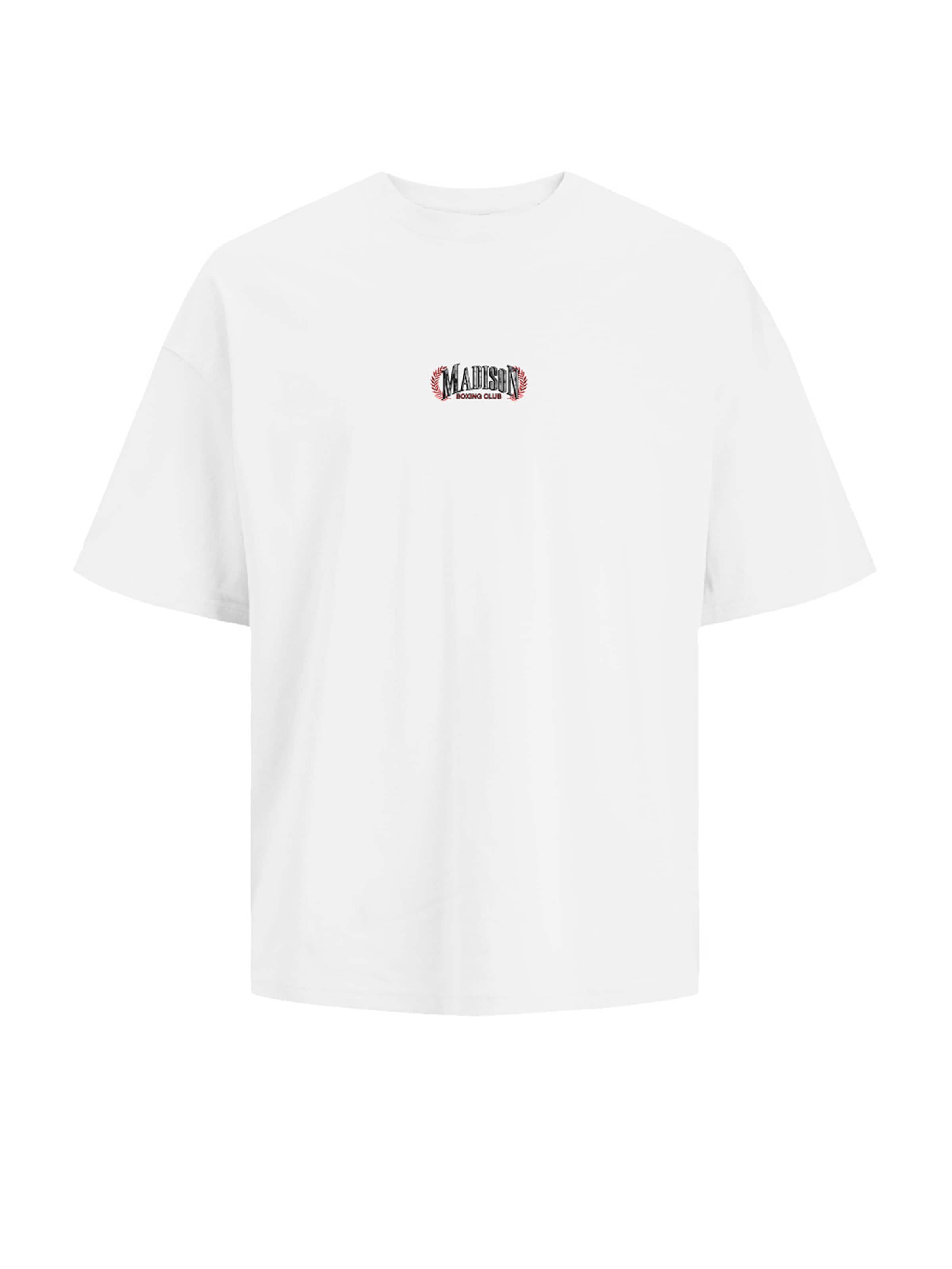 JACK & JONES Tričko 'JORMADISON' – bílá: přední strana