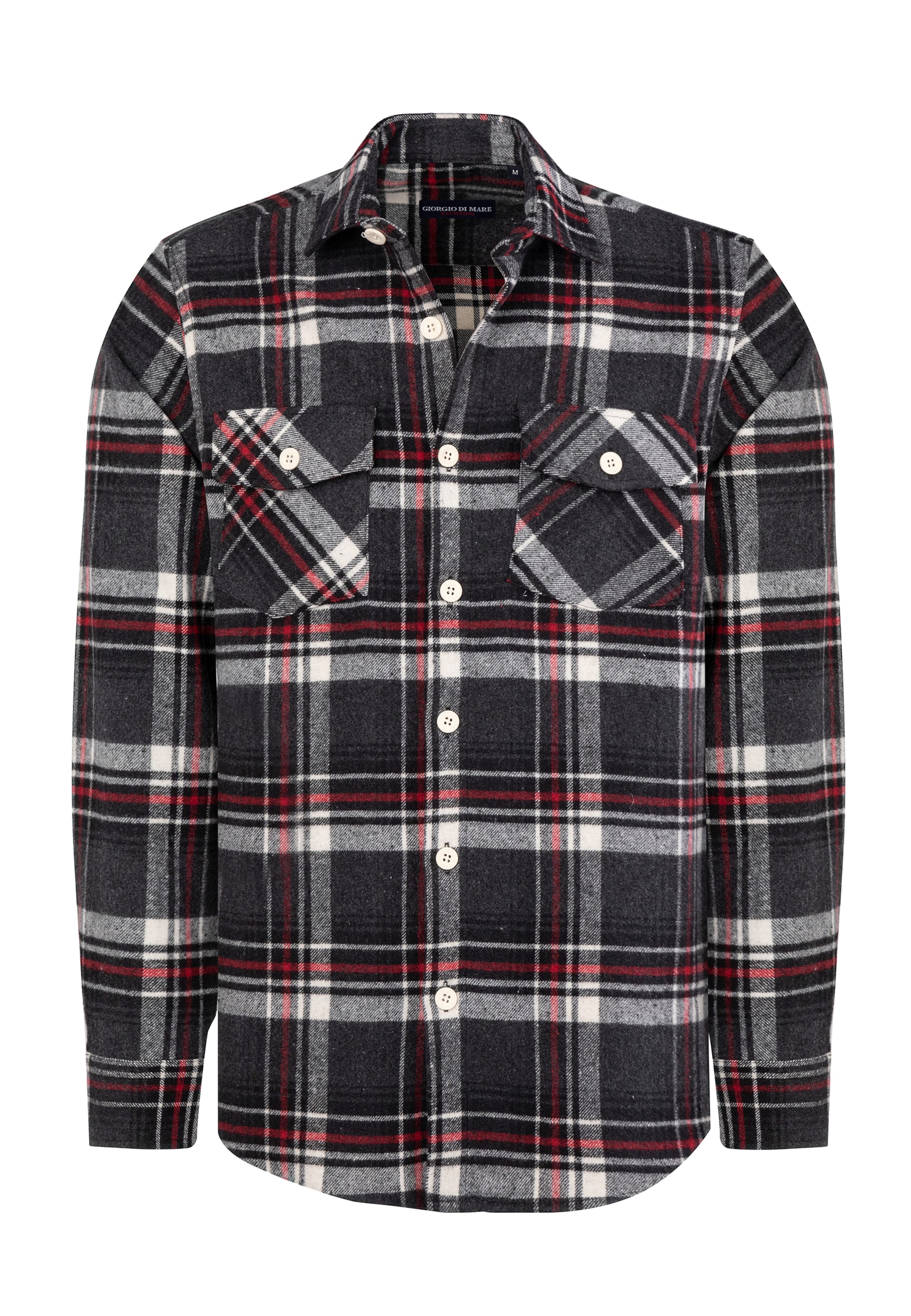 Giorgio di Mare Regular fit Button Up Shirt in Black: front