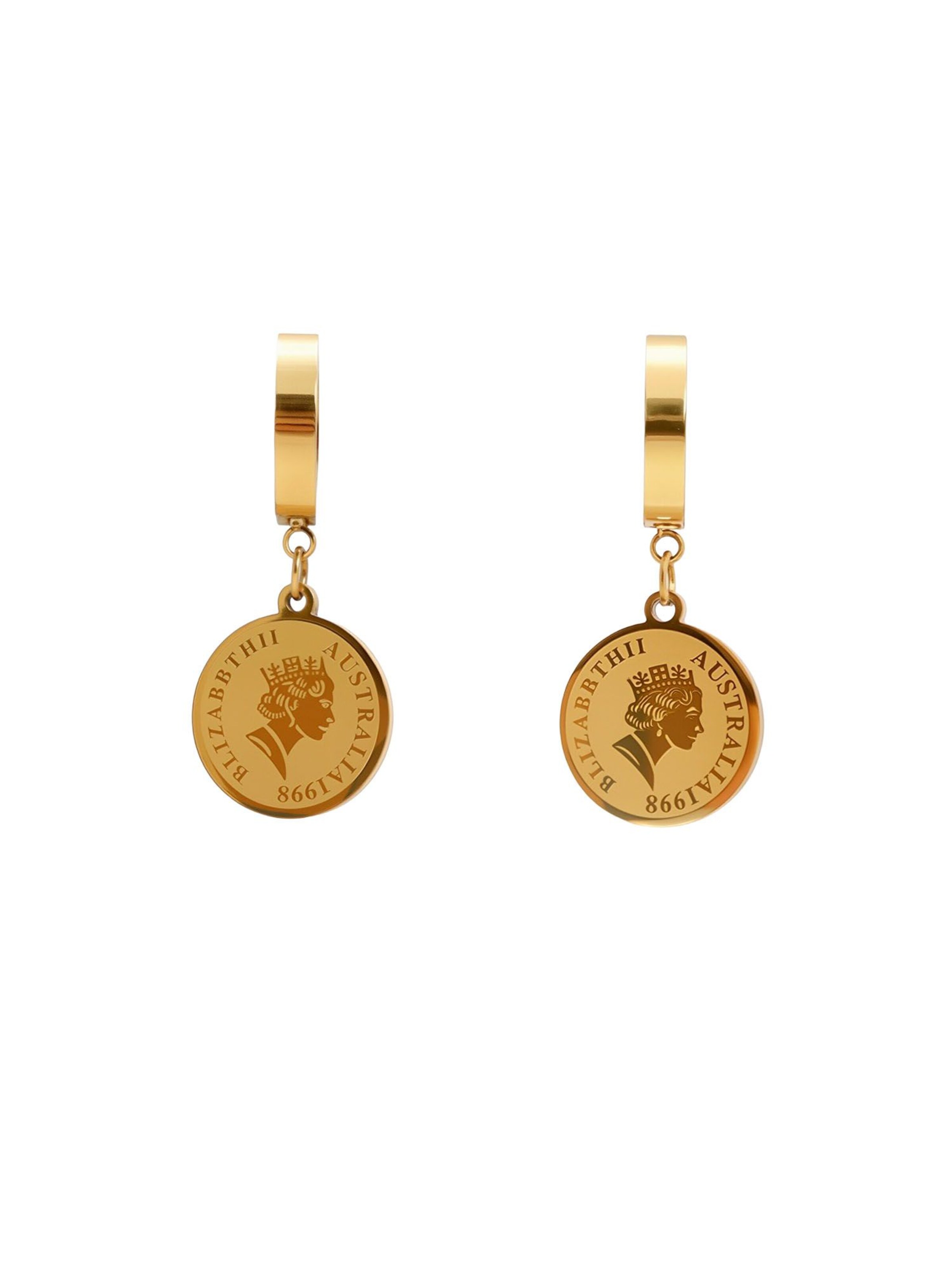 Nemomatheo Earrings 'Queen’s Coin' in Gold: front