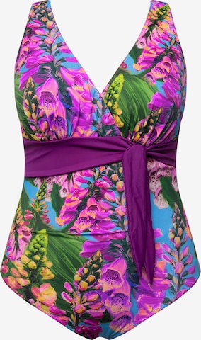 Ulla Popken Bralette Swimsuit in Mixed colors: front