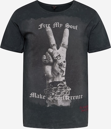 Key Largo Shirt 'FREE SOUL' in Black: front