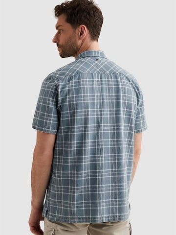 PME Legend Regular fit Skjorta 'Shirt with short sleeves and check pattern' i blå