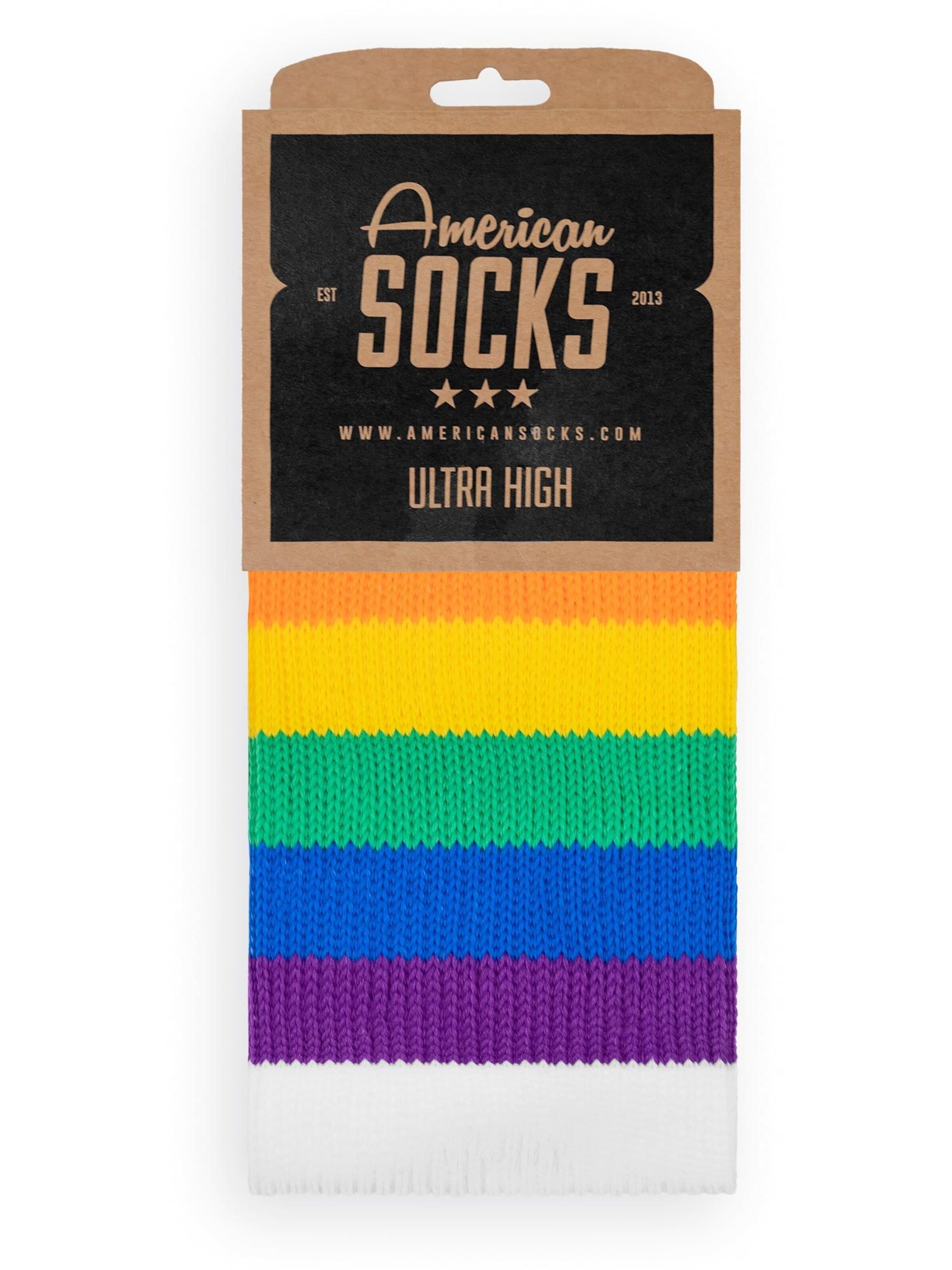 American Socks Overknee socks 'Rainbow Pride - Ultra High' in White
