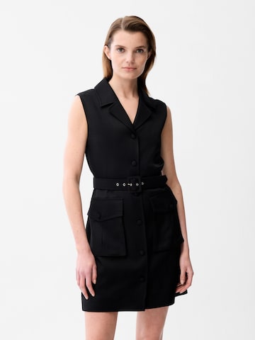 Robe-chemise adl en noir : devant
