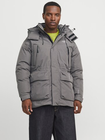 JACK & JONES Winter parka 'JORKANI' in Grey: front
