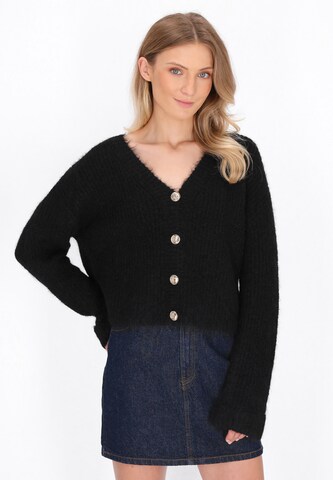 DreiMaster Maritim Knit cardigan in Black: front