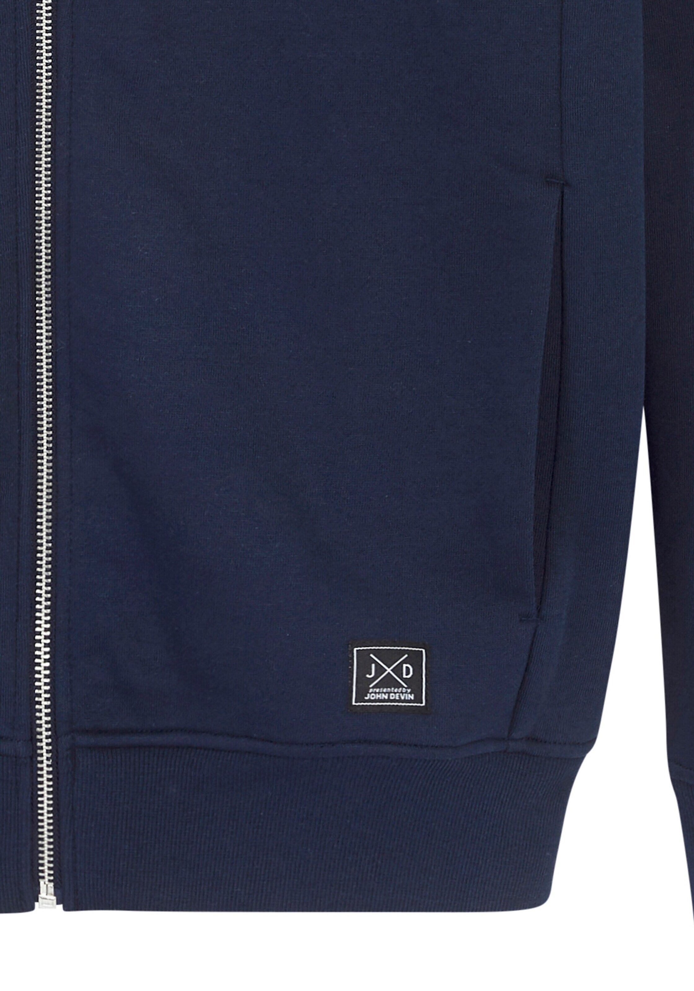 JOHN DEVIN Zip-Up Hoodie in Blue