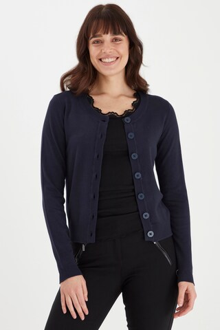 Fransa Knit Cardigan in Blue: front