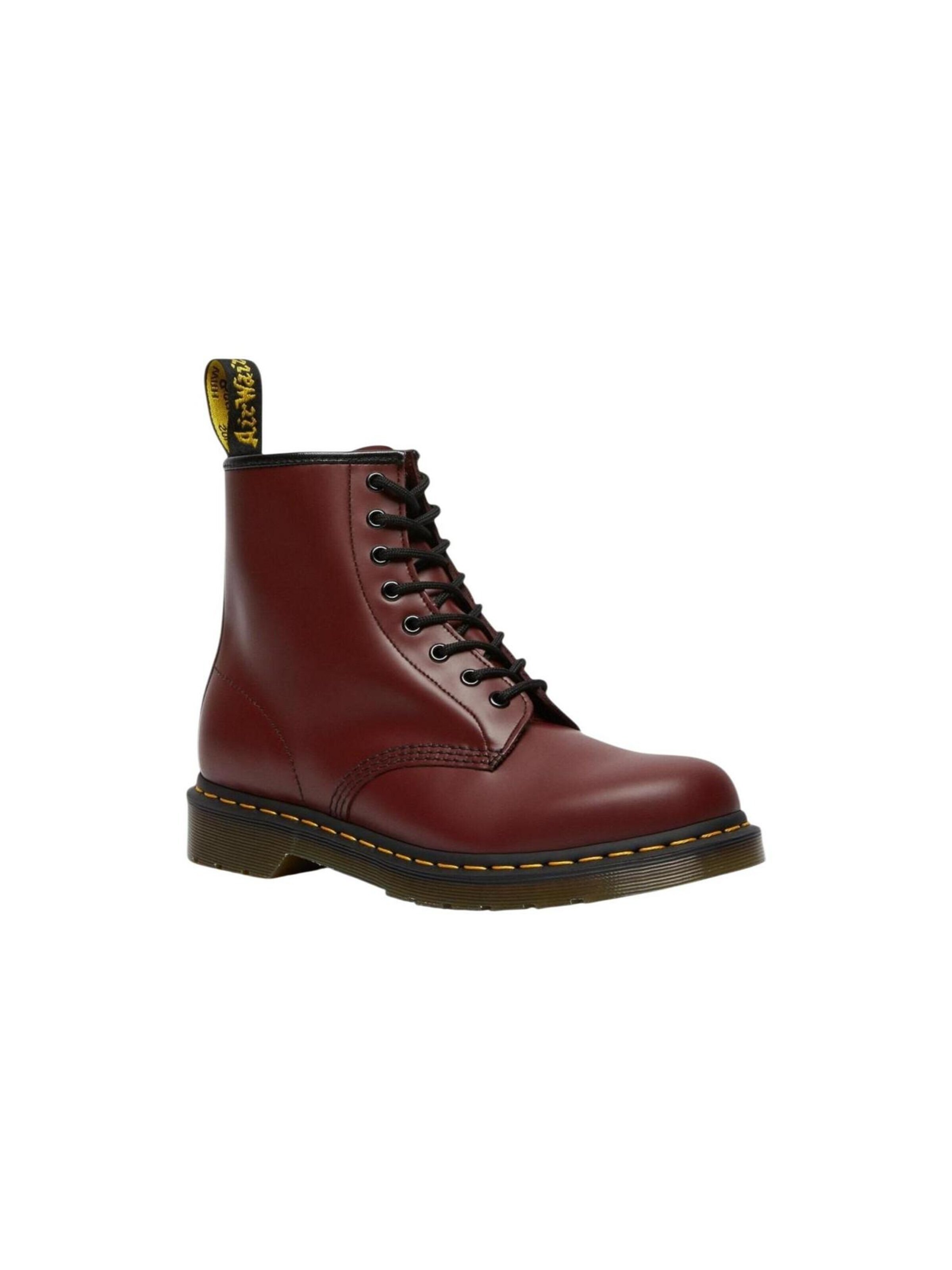 Bottines à lacets Dr. Martens en rouge : devant