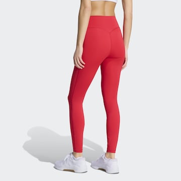 ADIDAS PERFORMANCE Skinny Workout Pants 'Optime' in Red