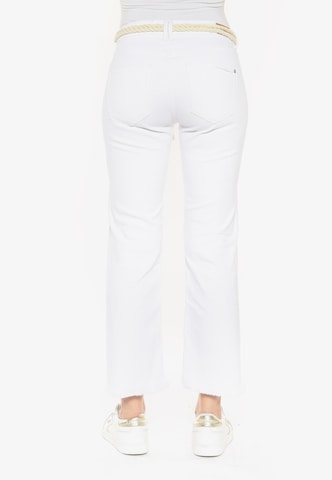 Le Temps Des Cerises Boot cut Pants 'PRICILIA' in White