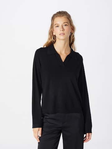 Pull-over 'Thess' OBJECT en noir : devant