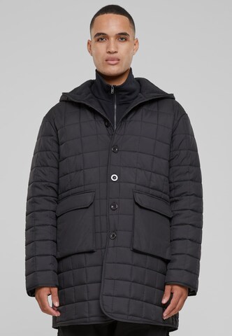 Urban Classics Winter Jacket in Black: front