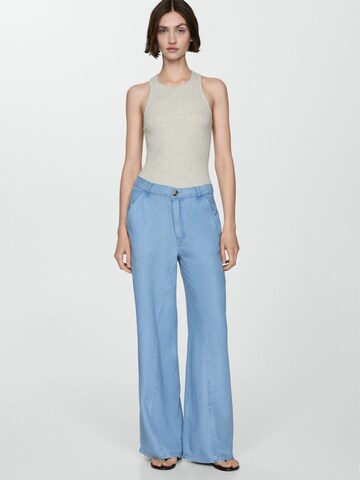 MANGO Wide leg Pants 'Bianca' in Blue