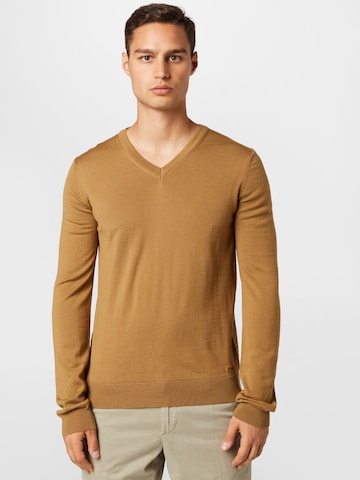HUGO Red Sweater 'San Vredo' in Brown: front