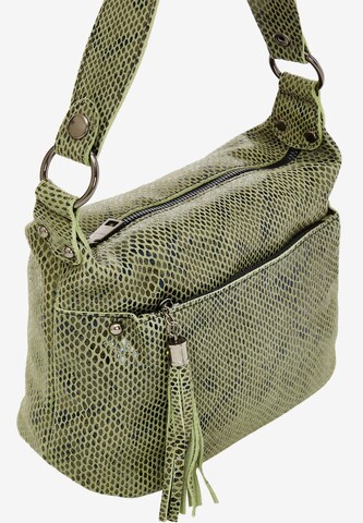 Borsa a spalla di faina in verde