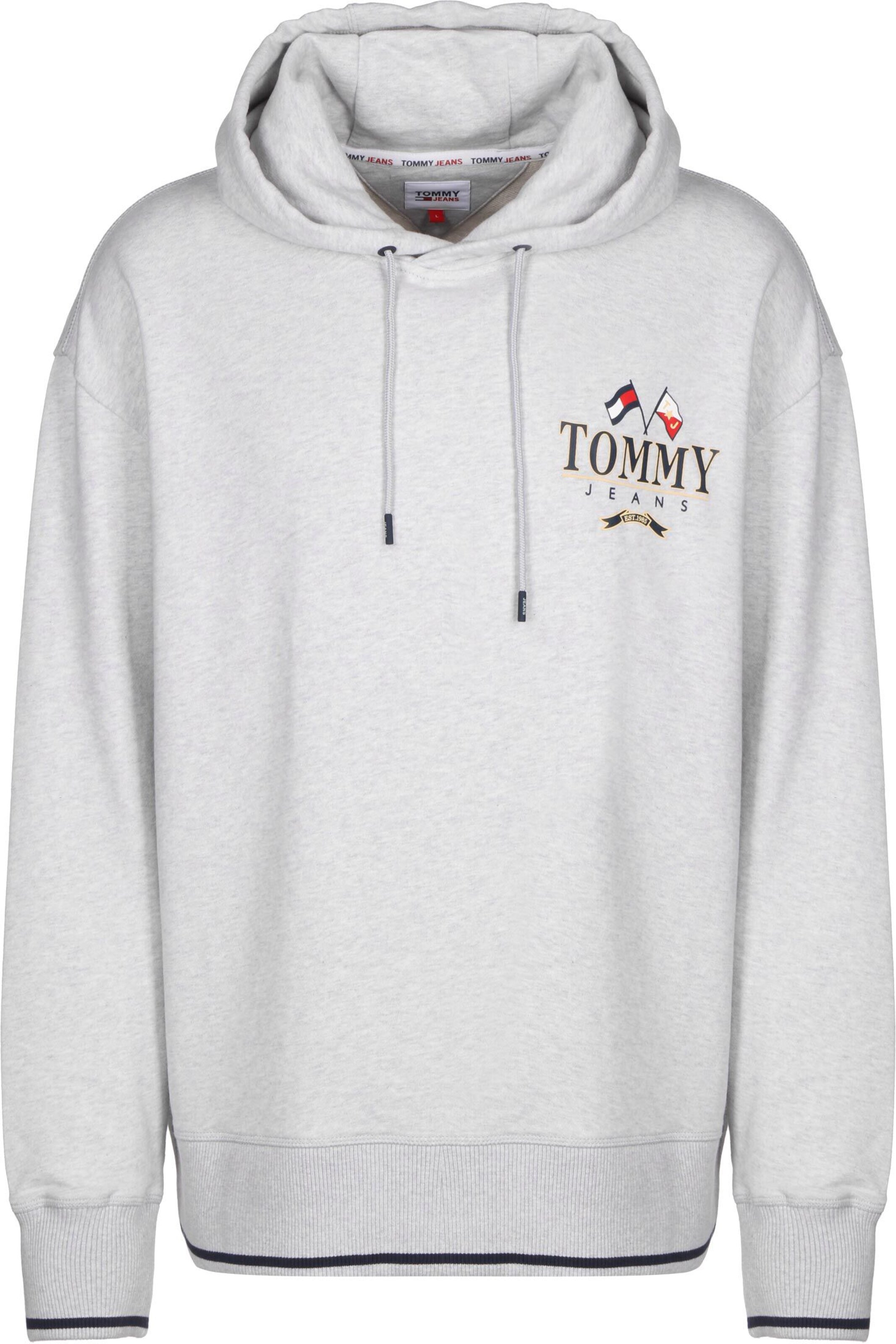 Tommy Jeans Mikina - tmavě modrá / šedý melír / červená / bílá, Produkt