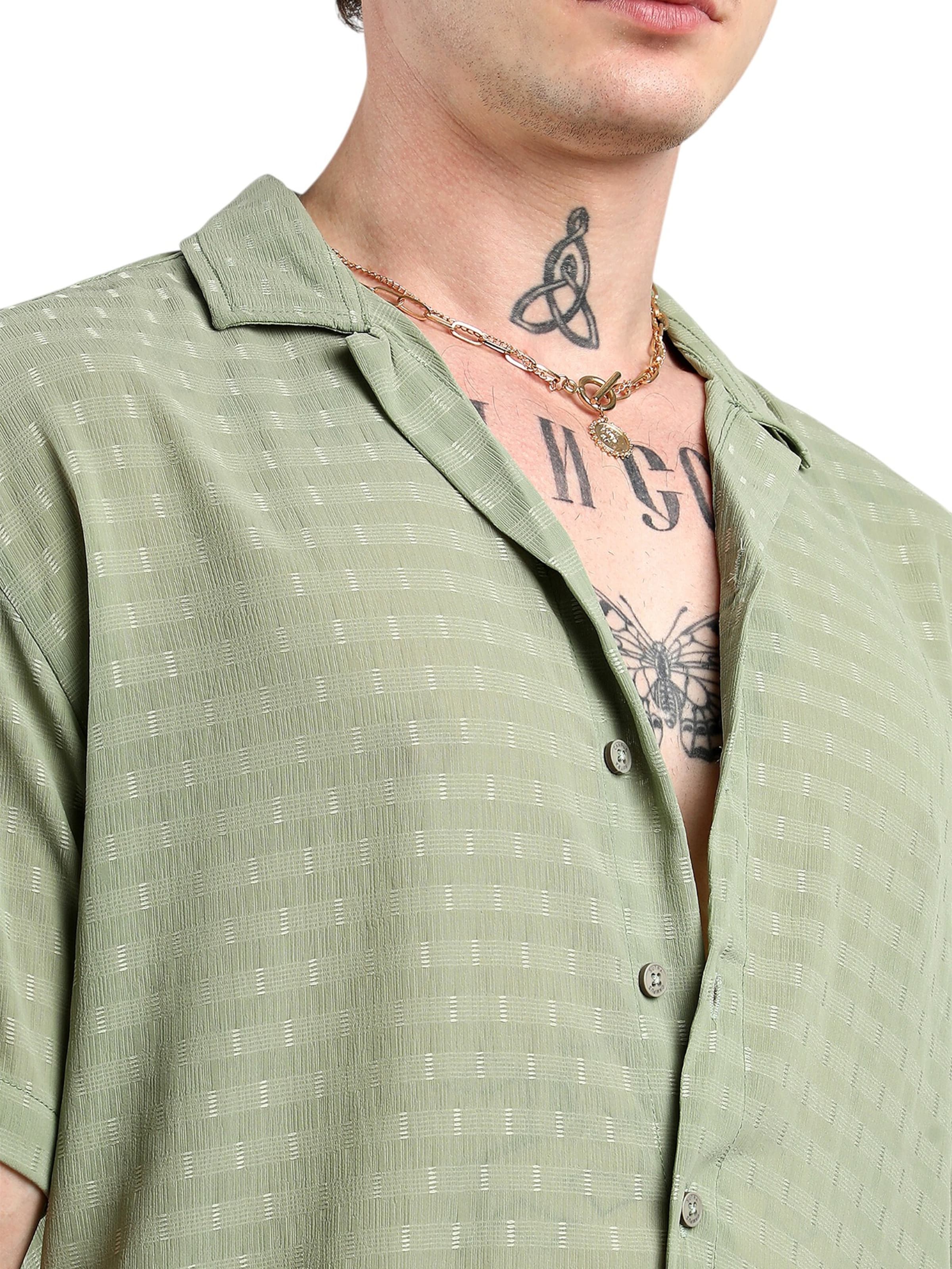 Campus Sutra Regular fit Button Up Shirt 'Tamela' in Green