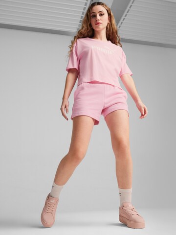 PUMA Обычный Спортивные штаны 'ESS 4' в Ярко-розовый
