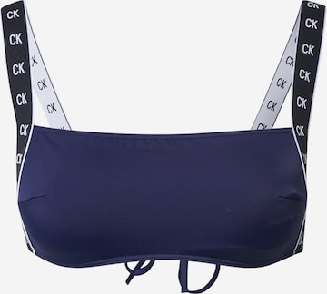 Calvin Klein Swimwear Regular Bikini Top in Blue: front