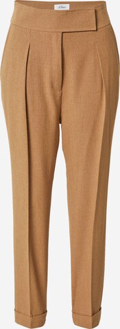 s.Oliver BLACK LABEL Regular Pleated Pants in Brown: front