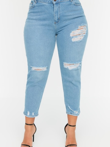 Trendyol Curve Слим фит Дънки в синьо: отпред