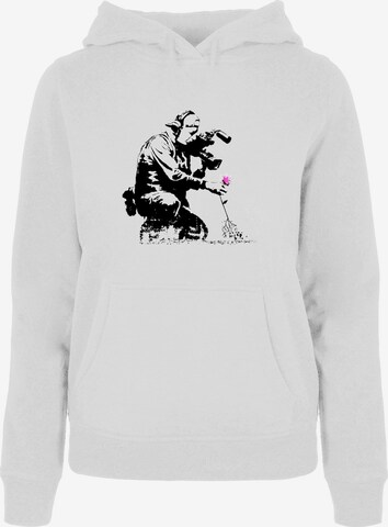 Merchcode Sweatshirt 'Flower Puller' in White: front