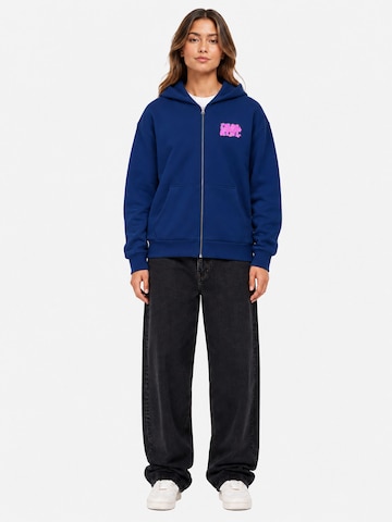 loyal Zip-Hoodie mit Print in Loose Fit in Blau