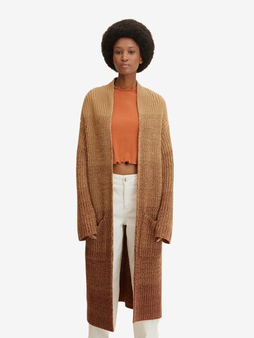 TOM TAILOR Knit Cardigan in Brown: front