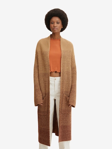 TOM TAILOR Knit Cardigan in Brown: front