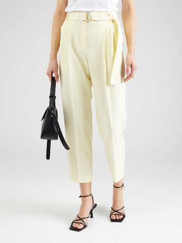 BOSS Regular Pleat-front trousers 'Tapiah' in Yellow: front