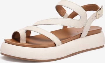 INUOVO Strap Sandals in Beige: front