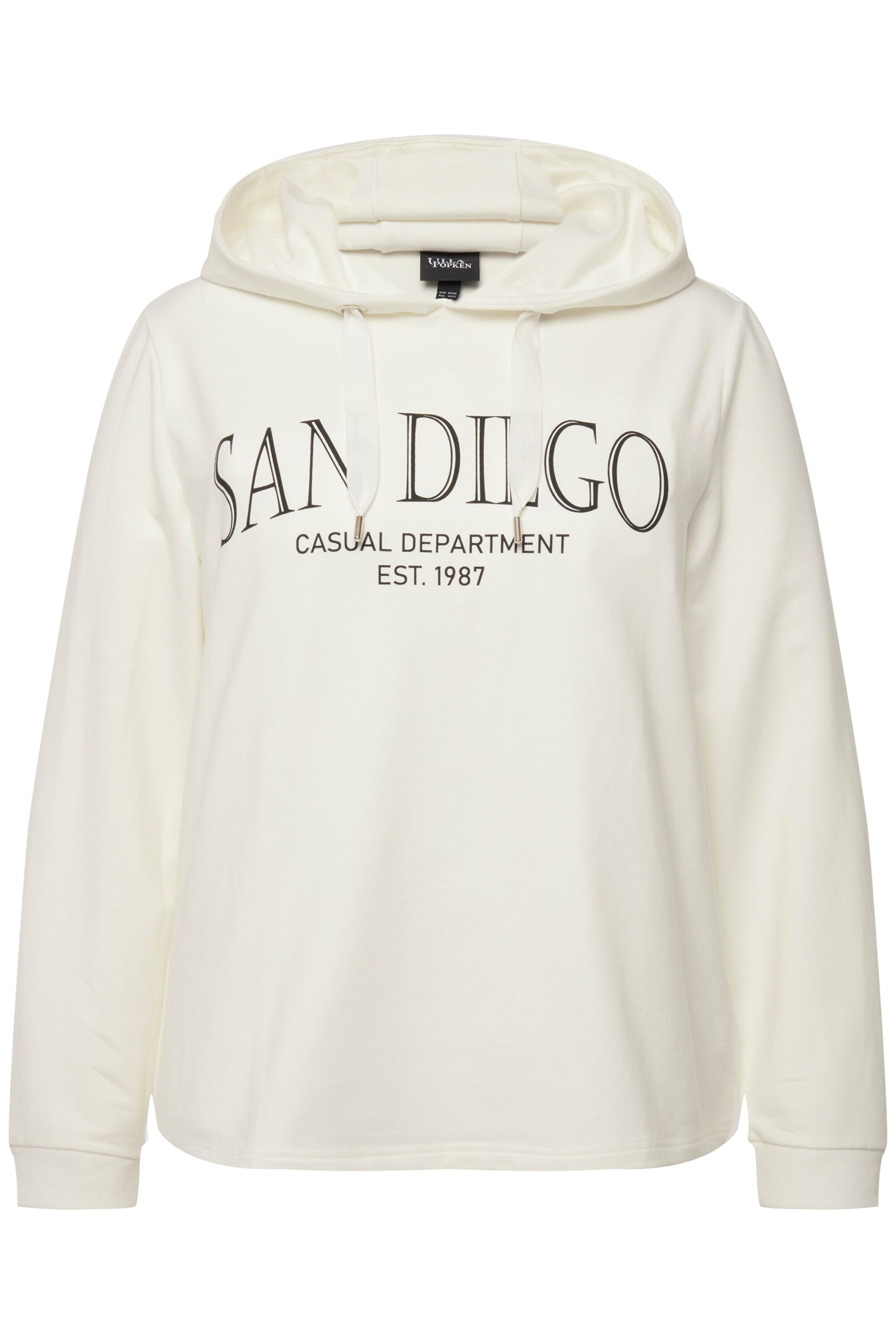 Sweat-shirt Ulla Popken en blanc : devant