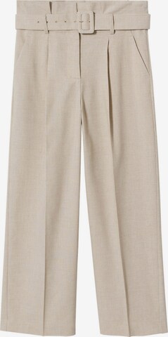 Loosefit Pantalon à plis MANGO en beige : devant