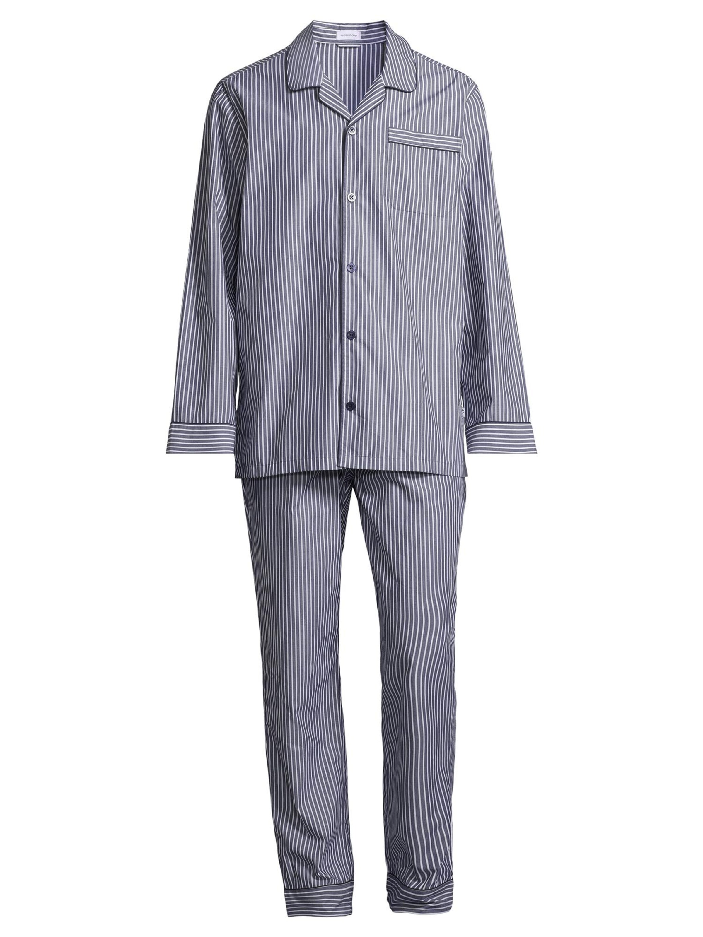 SEIDENSTICKER Pyjama lang 'Web'‌‌‌‌‌ in Blau: Vorderseite